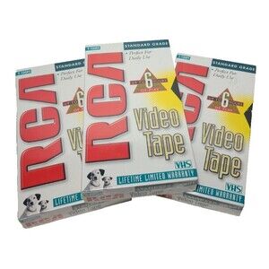 Lot of 3 RCA VHS Blank Video Tapes T-120H Standard Grade NEW SEALED Recording
